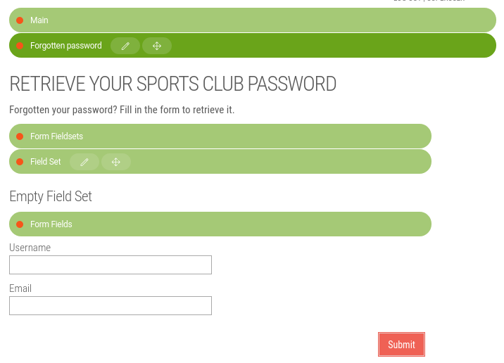 Retrieve password form
