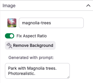ai image editor properties object generated image
