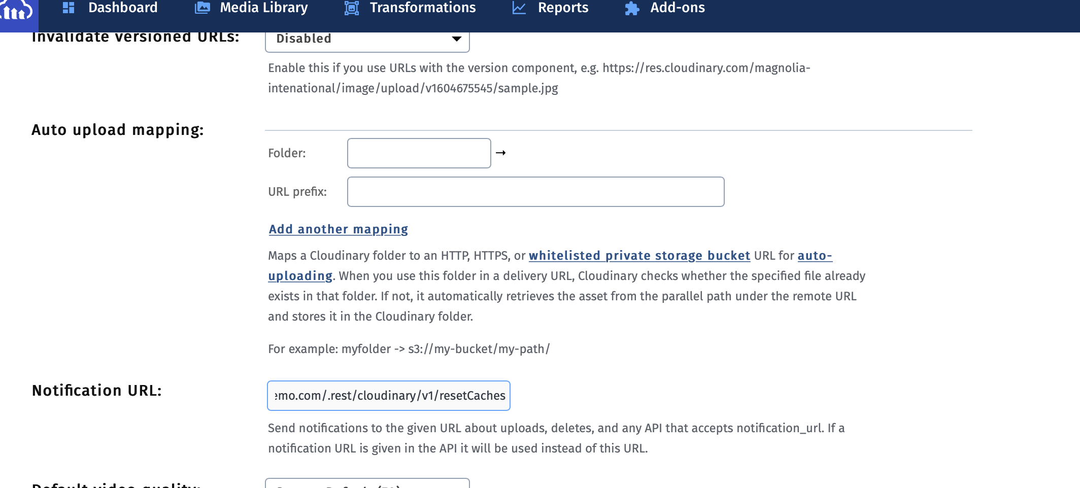 cloudinary endpoint