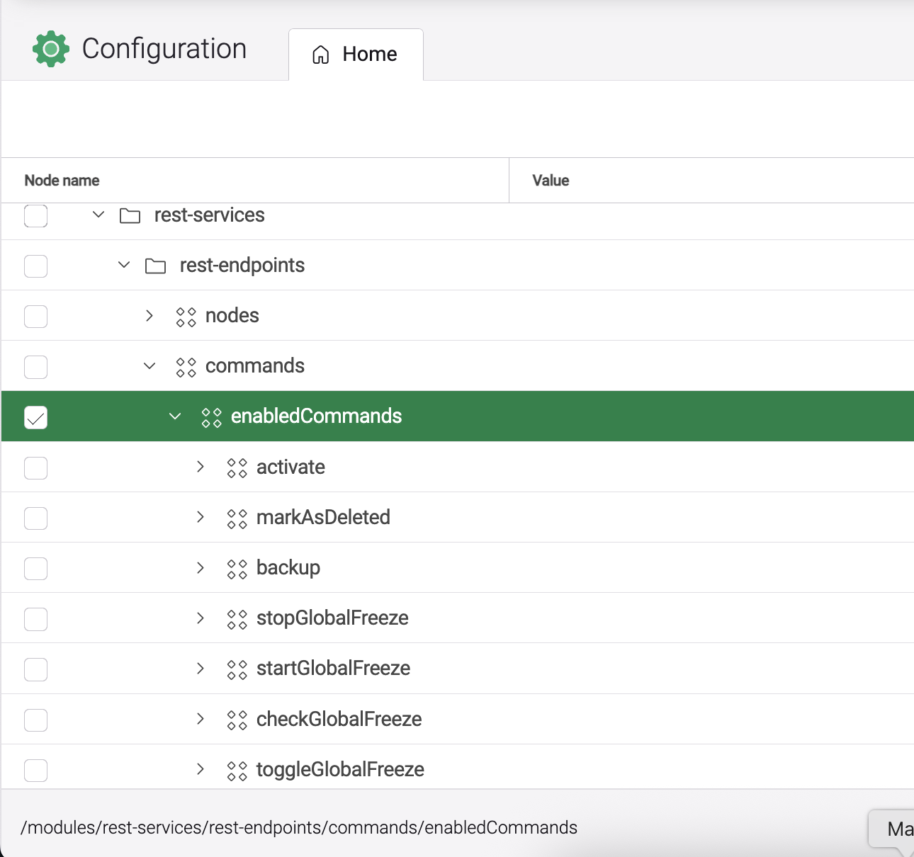rest services freeze enabled