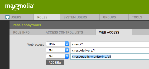 public monitoring endpoint security config