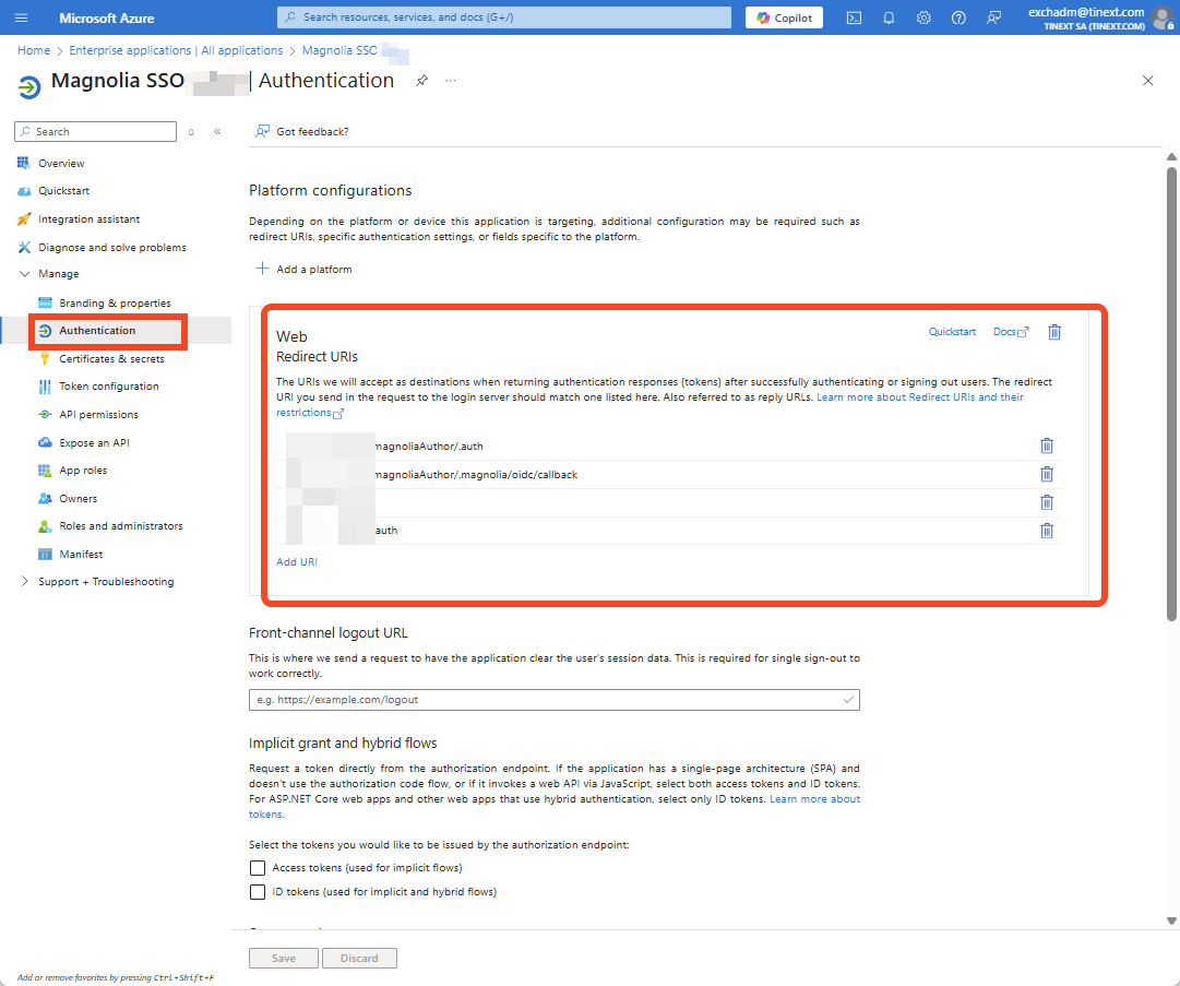 Azure SSO Authentication