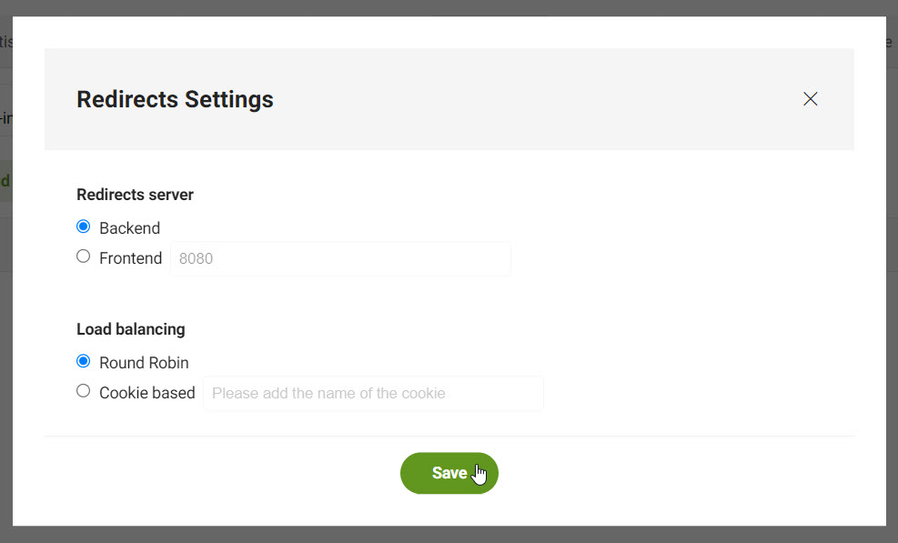 redirects settings