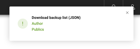 backup restore download json