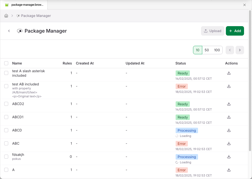 Package Manager - Browse view