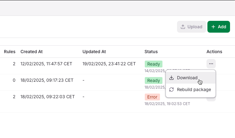 Package Manager - Package contents