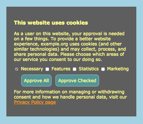Consenting to use of cookies