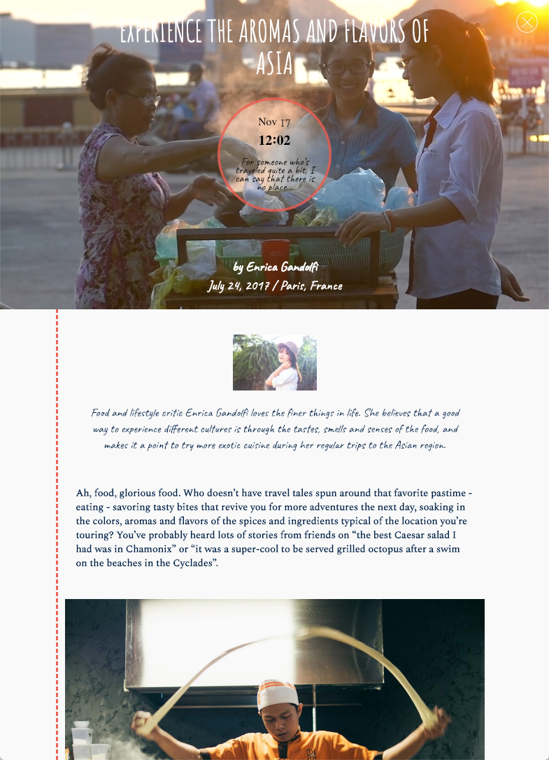 A story as seen in the Assets app on a live site