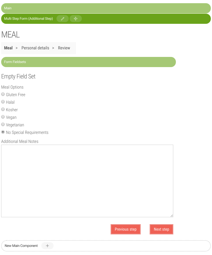 Meal example form
