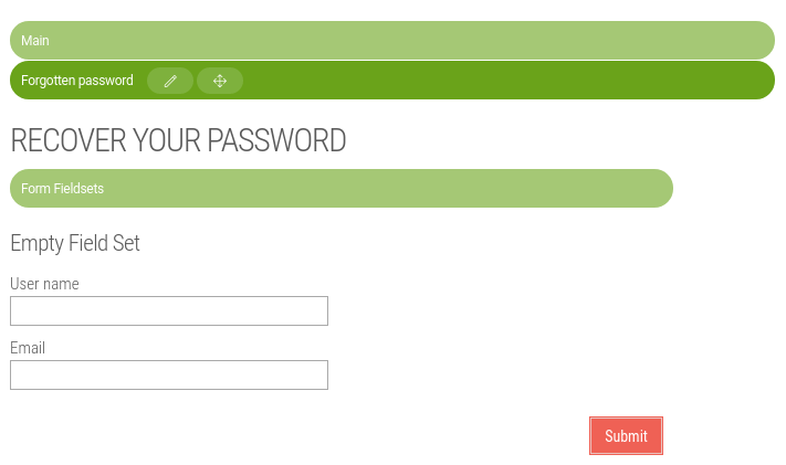 Forgotten password form
