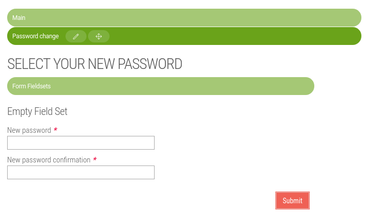 Password change form