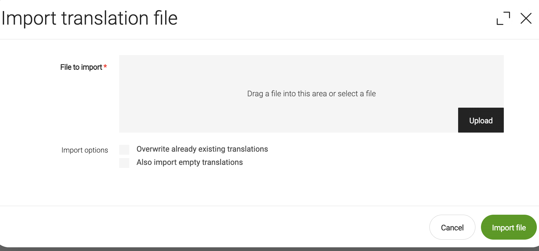 Import translation file