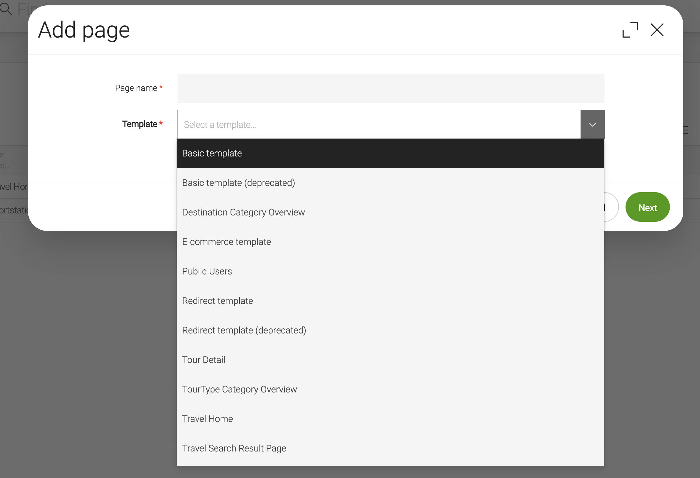 Template availability :: Magnolia CMS Docs