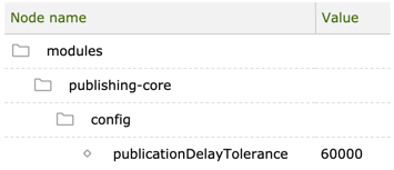 Configuring a higher publicationDelayTolerance property on public instance(s).