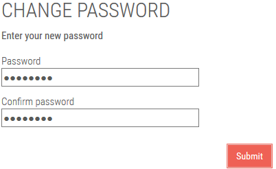 Change password form public page