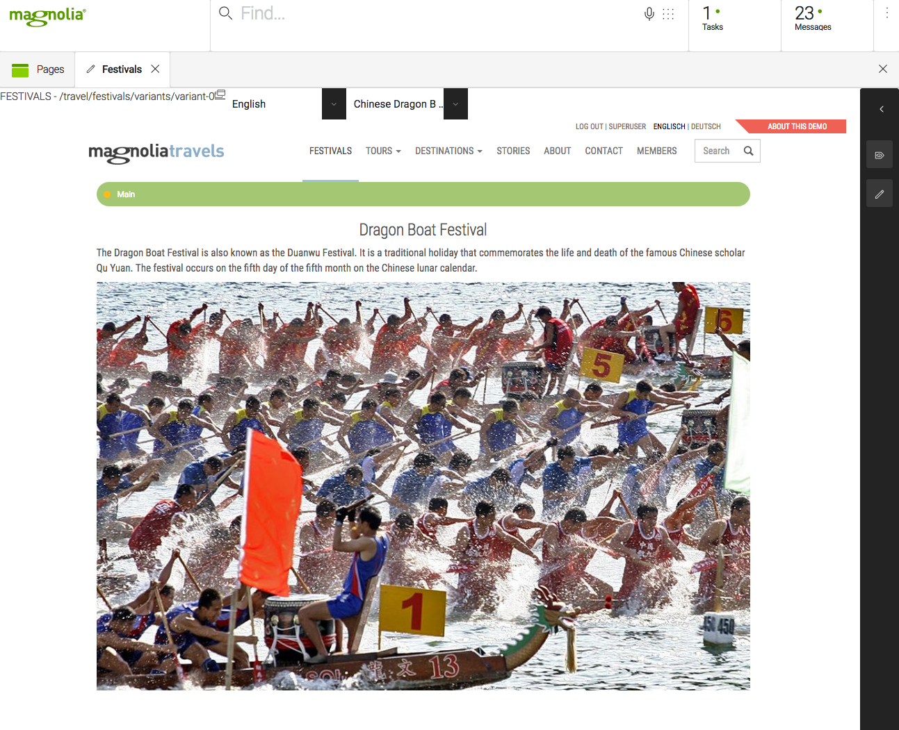 Preview of the Dragon Boat Festival page