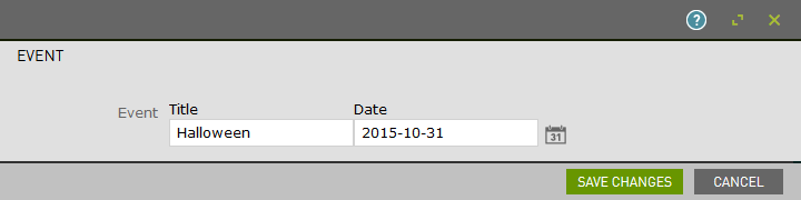 Text and date field in a composite event