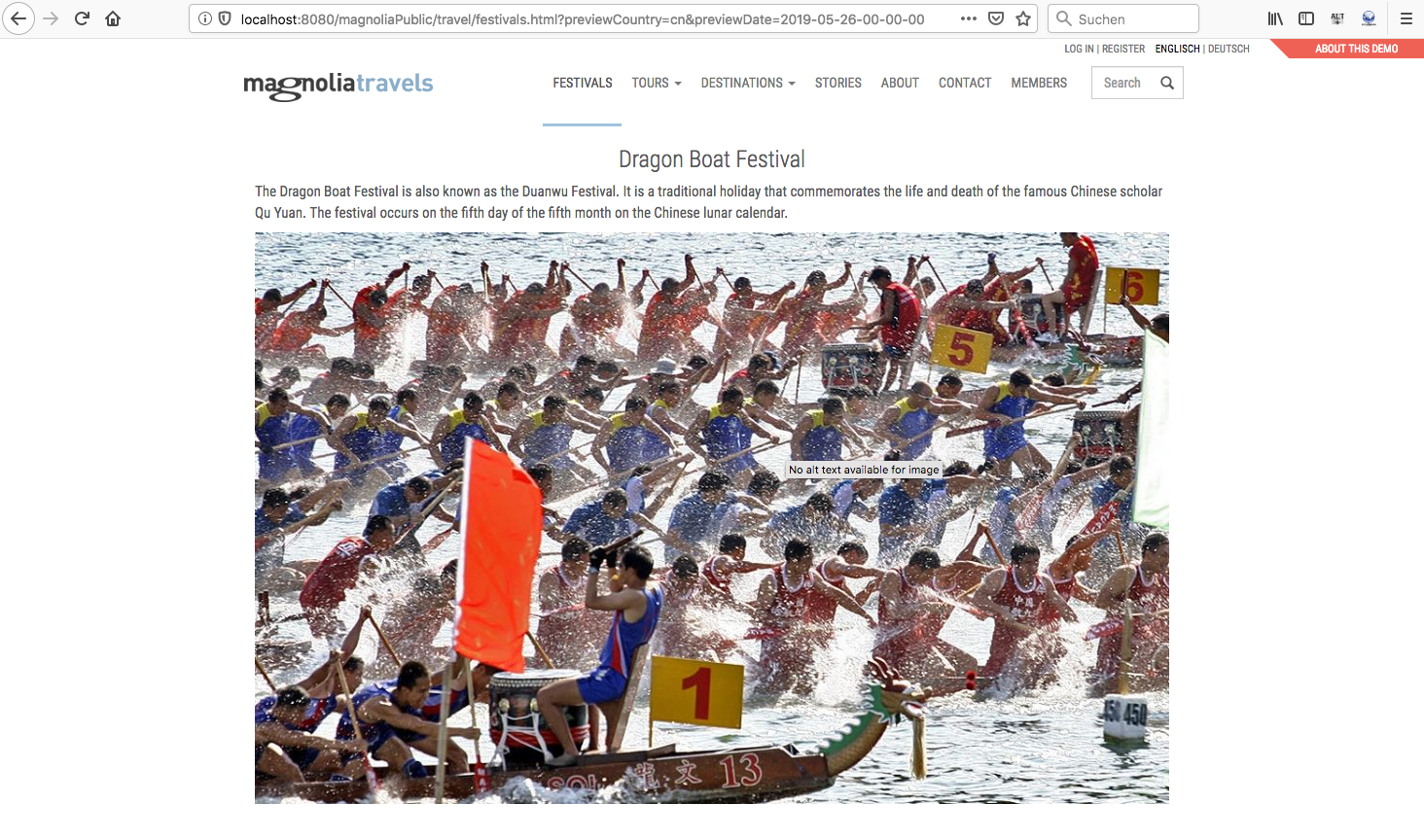 The image of the Dragon Boat Festival a visitor from China on May 26, 2019 sees