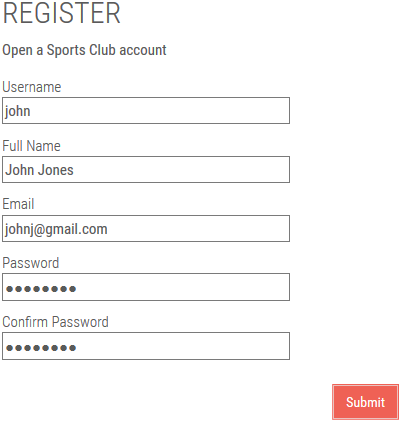 Register form public page