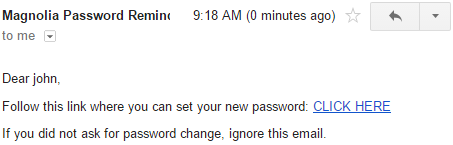Reset password form public page