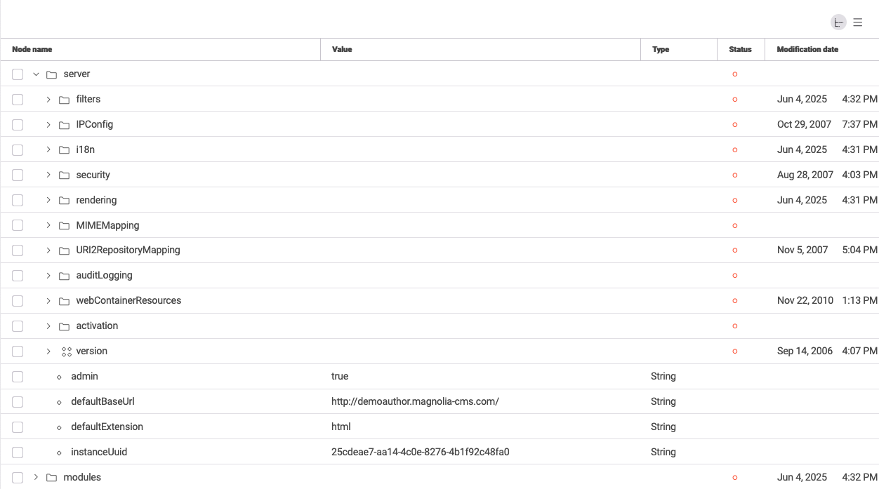 Tree view in the Pages app